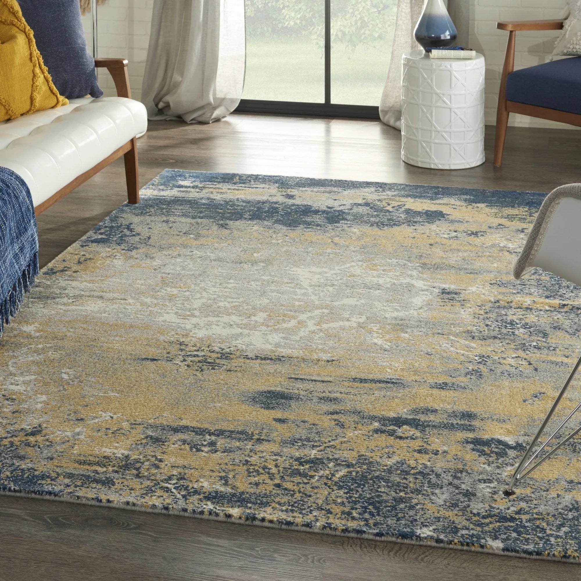 Twilight TWI22 Navy Gold Rug - Baconco