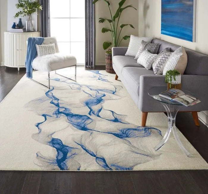 Twilight TWI27 Ivory Blue Rug - Baconco