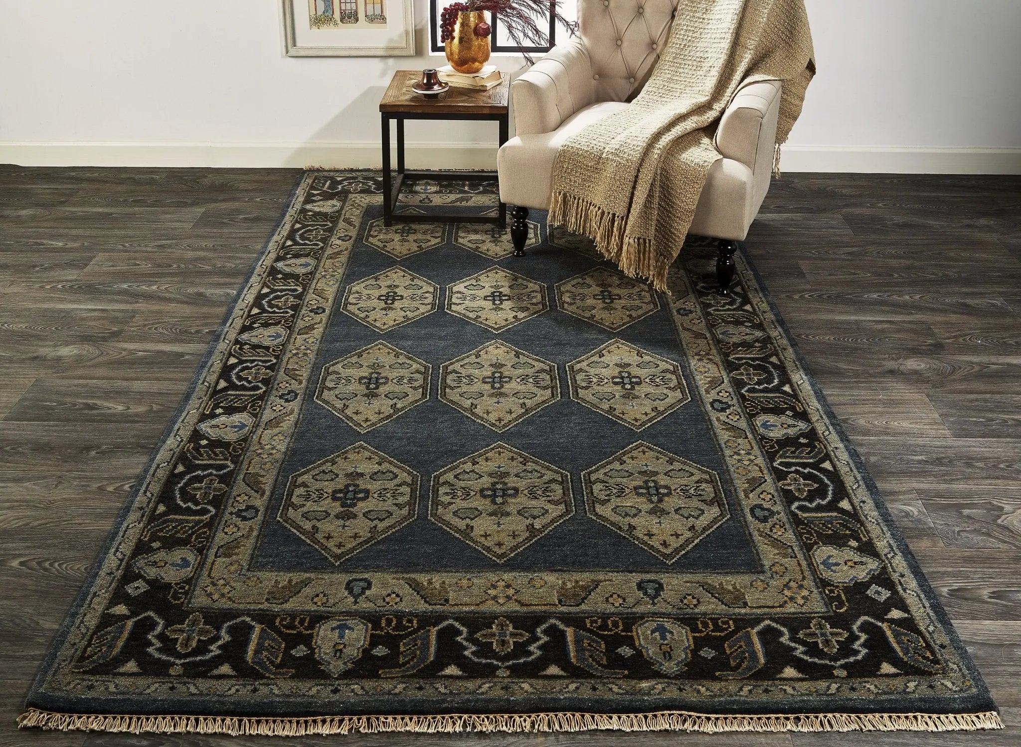 Ustad 6111F Blue/Gray Rug - Baconco