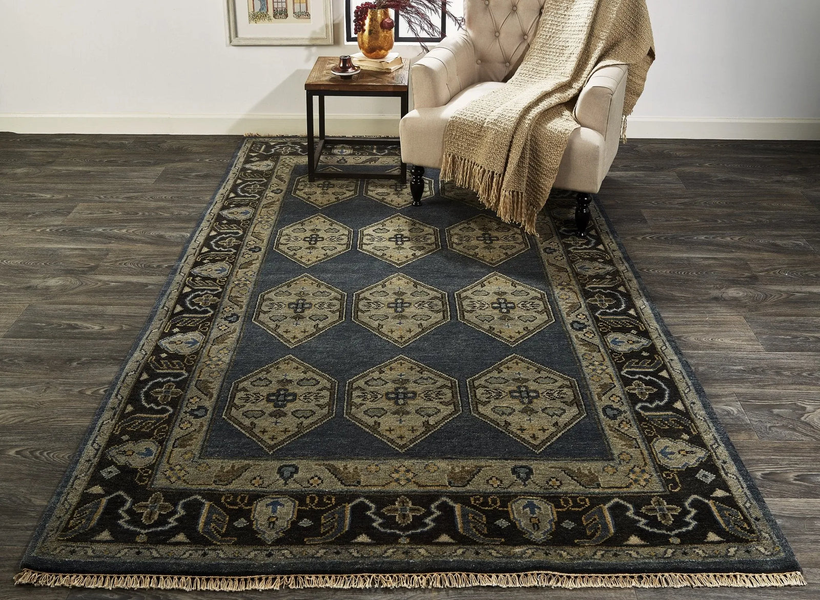 Ustad 6111F Blue/Gray Rug - Baconco