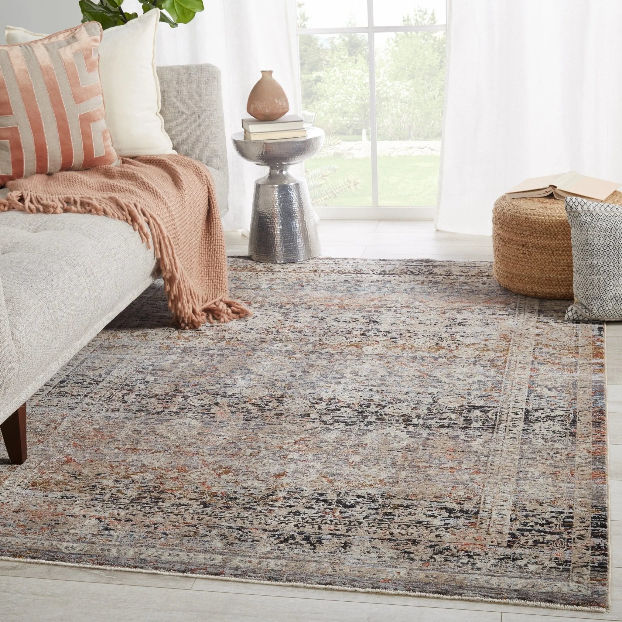 Valentia Vln03 Elio Gray/Black Rug - Baconco