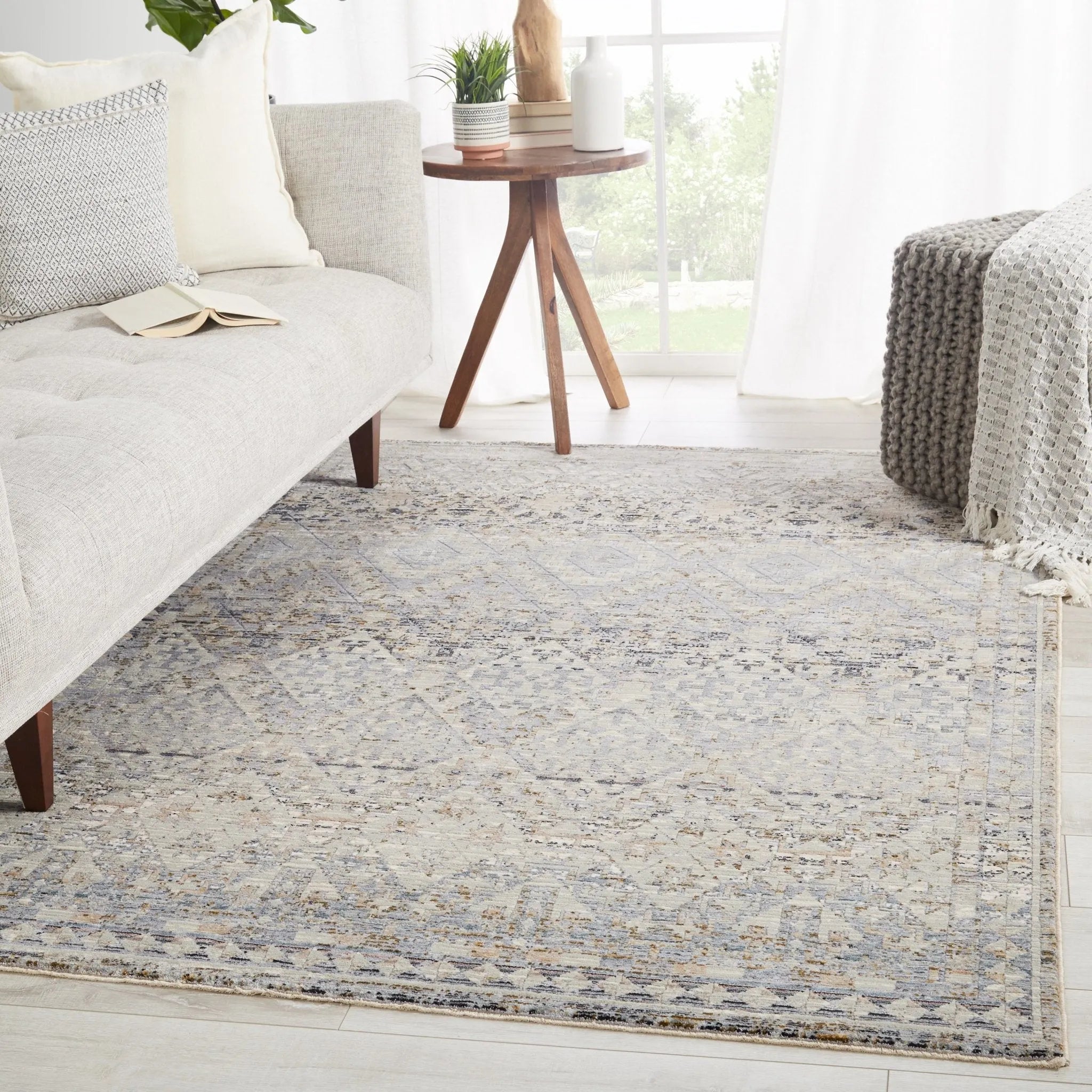 Valentia Vln06 Cashel Gray/Dark Blue Rug - Baconco