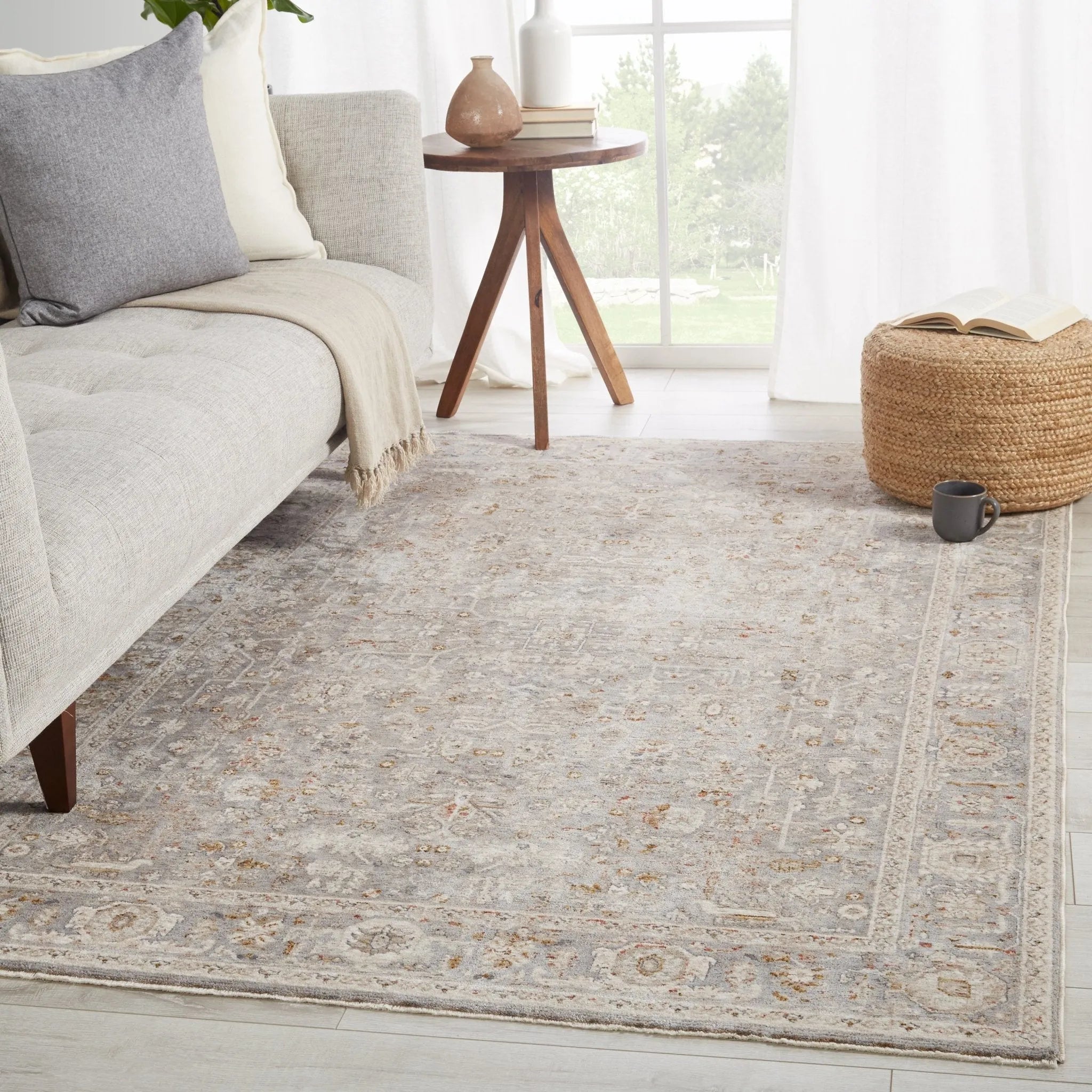 Valentia Vln08 Amaris Gray/Cream Rug - Baconco