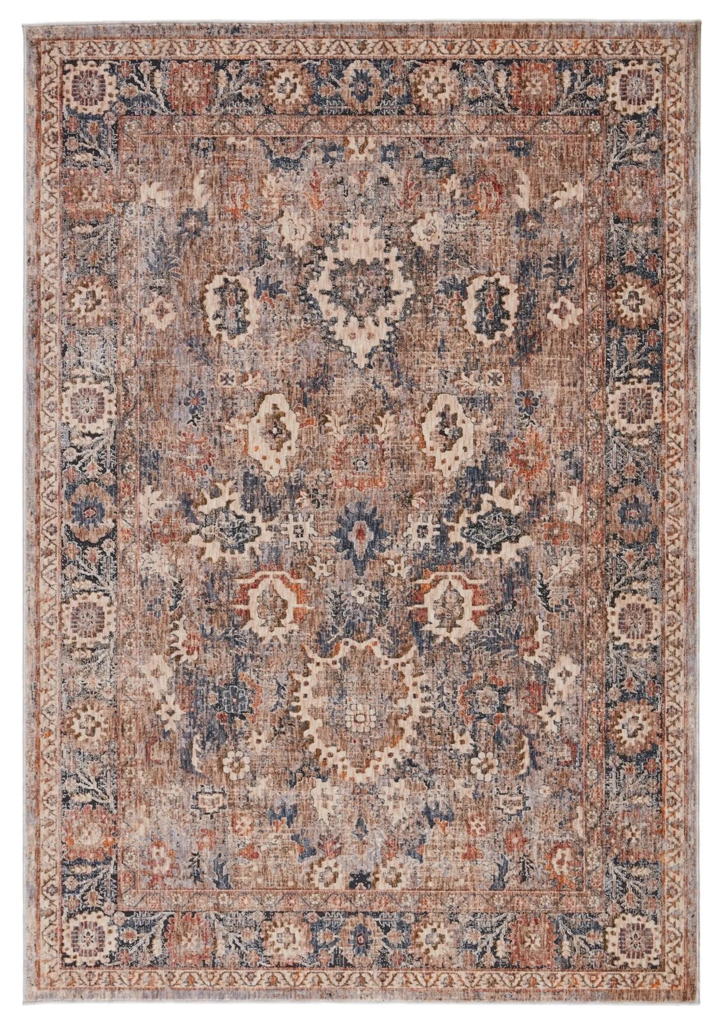 Vanadey Vnd02 Inari Light Taupe/Blue Rug - Baconco