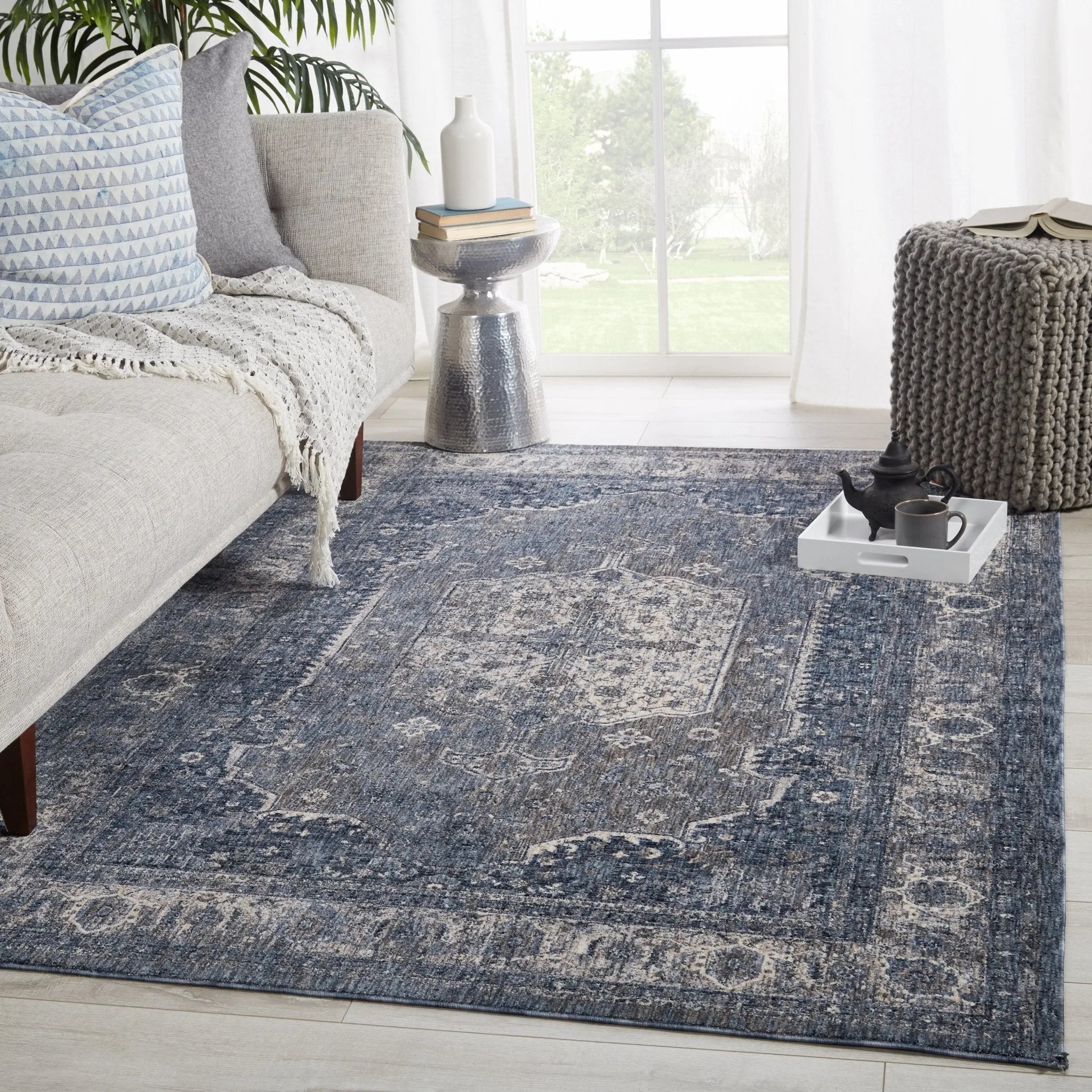 Vanadey Vnd05 Temple Blue/Gray Rug - Baconco