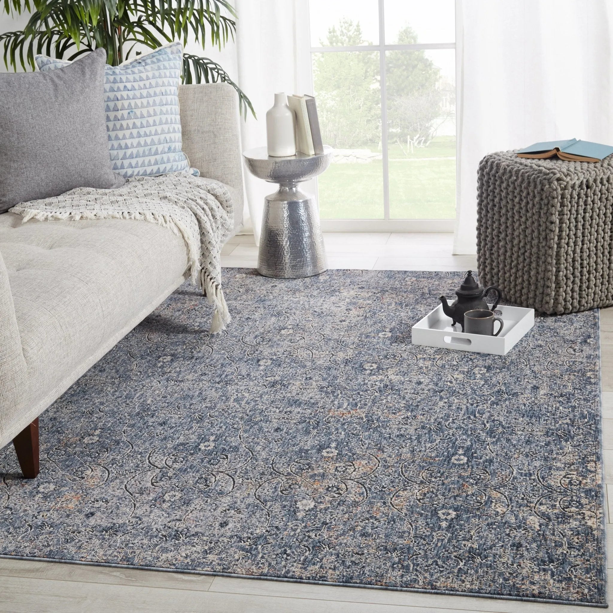 Vanadey Vnd06 Ayvah Blue/Cream Rug - Baconco