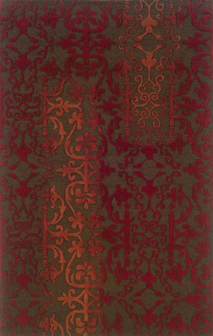 Ventura 18101 Brown/ Red Rug - Baconco