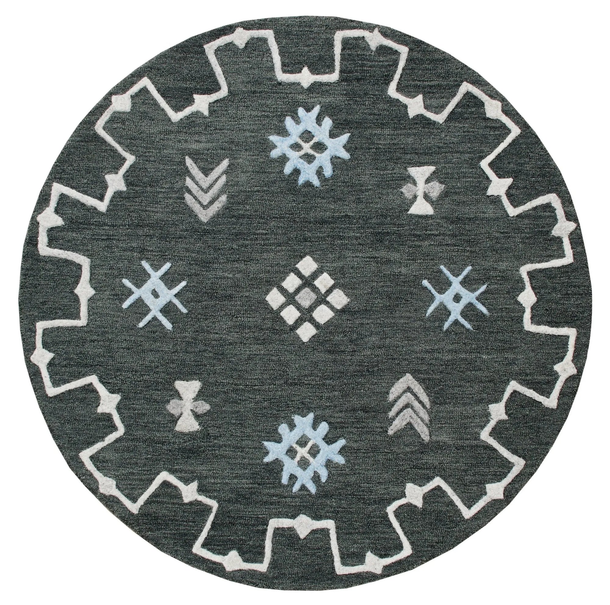 Vibrance Lr03563 Charcoal/Cream/Blue Rug - Baconco