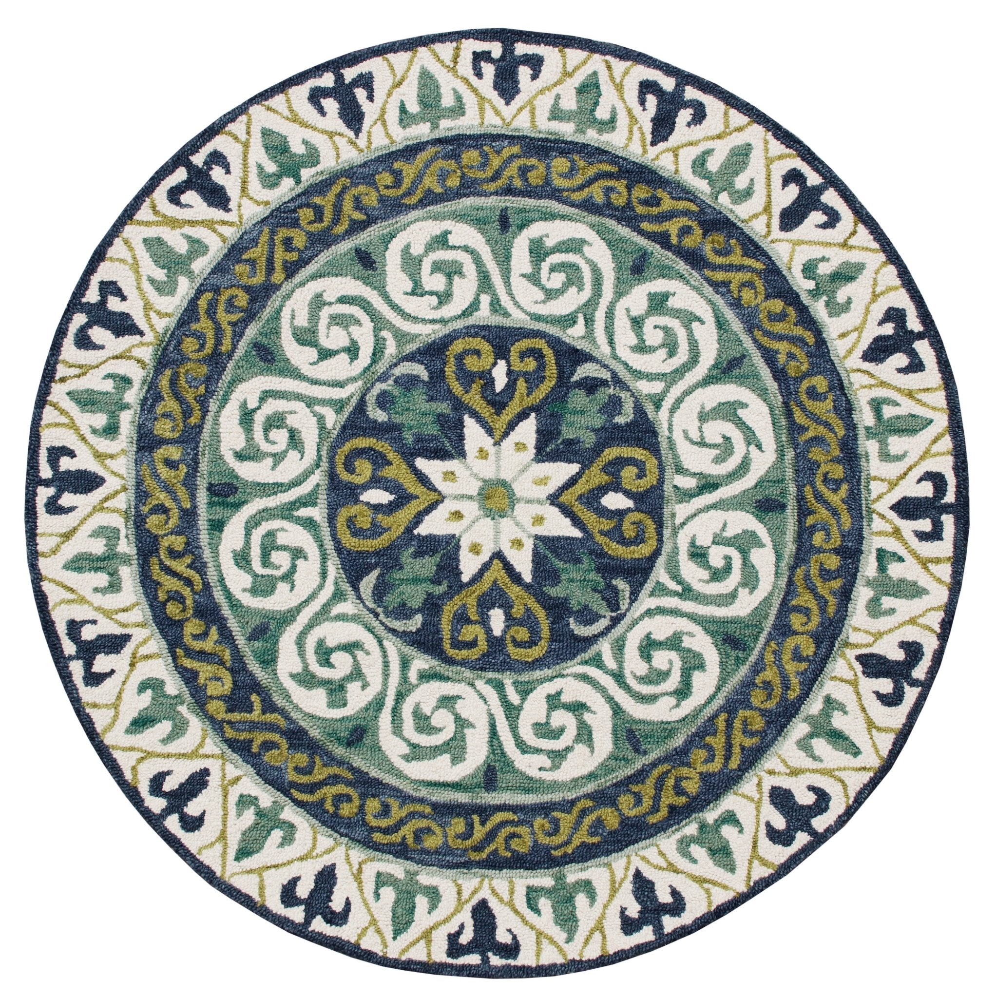 Vibrance Lr03567 Blue/Green/Ivory Rug - Baconco