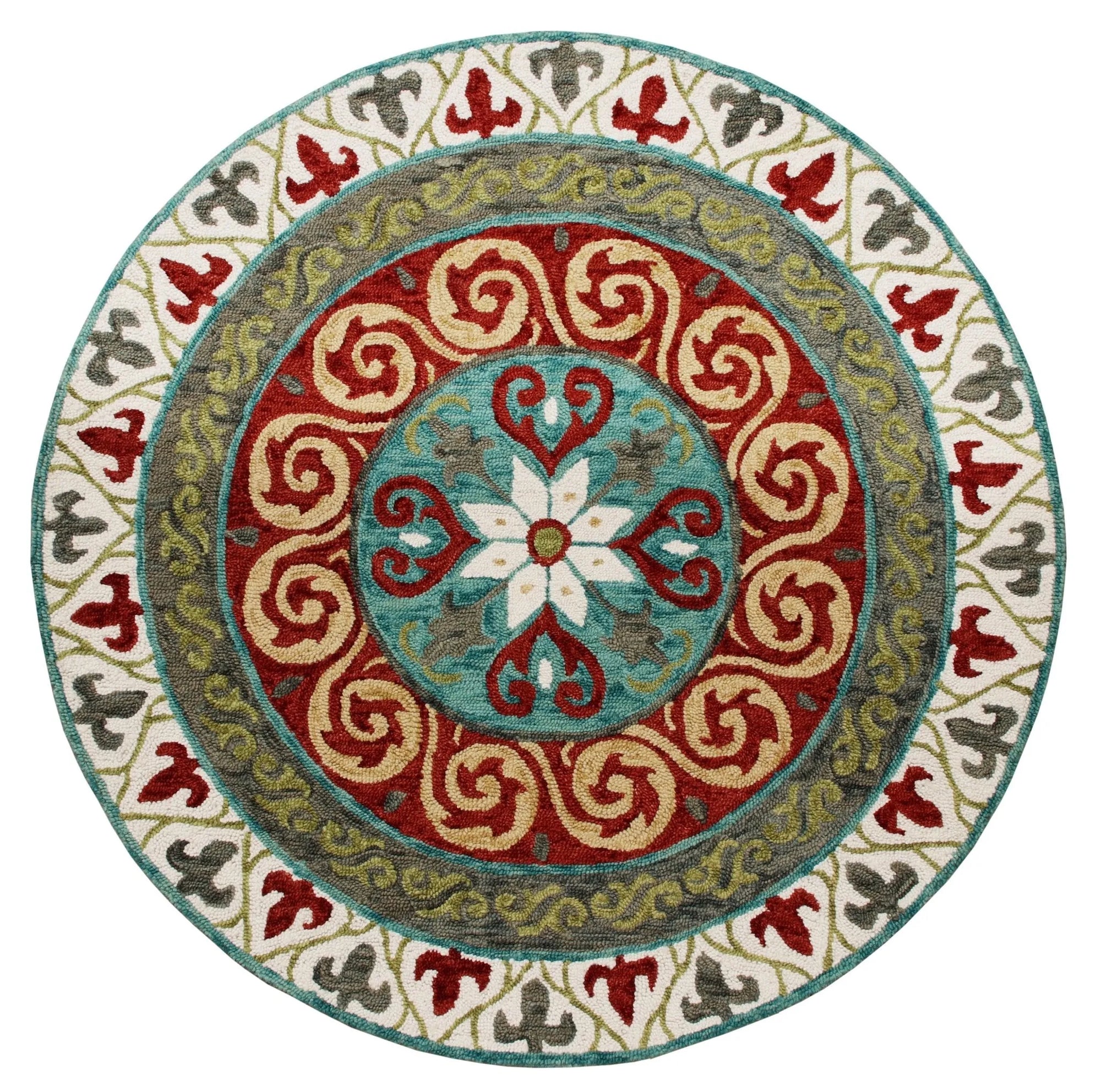 Vibrance Lr03568 Ivory/Red Rug - Baconco