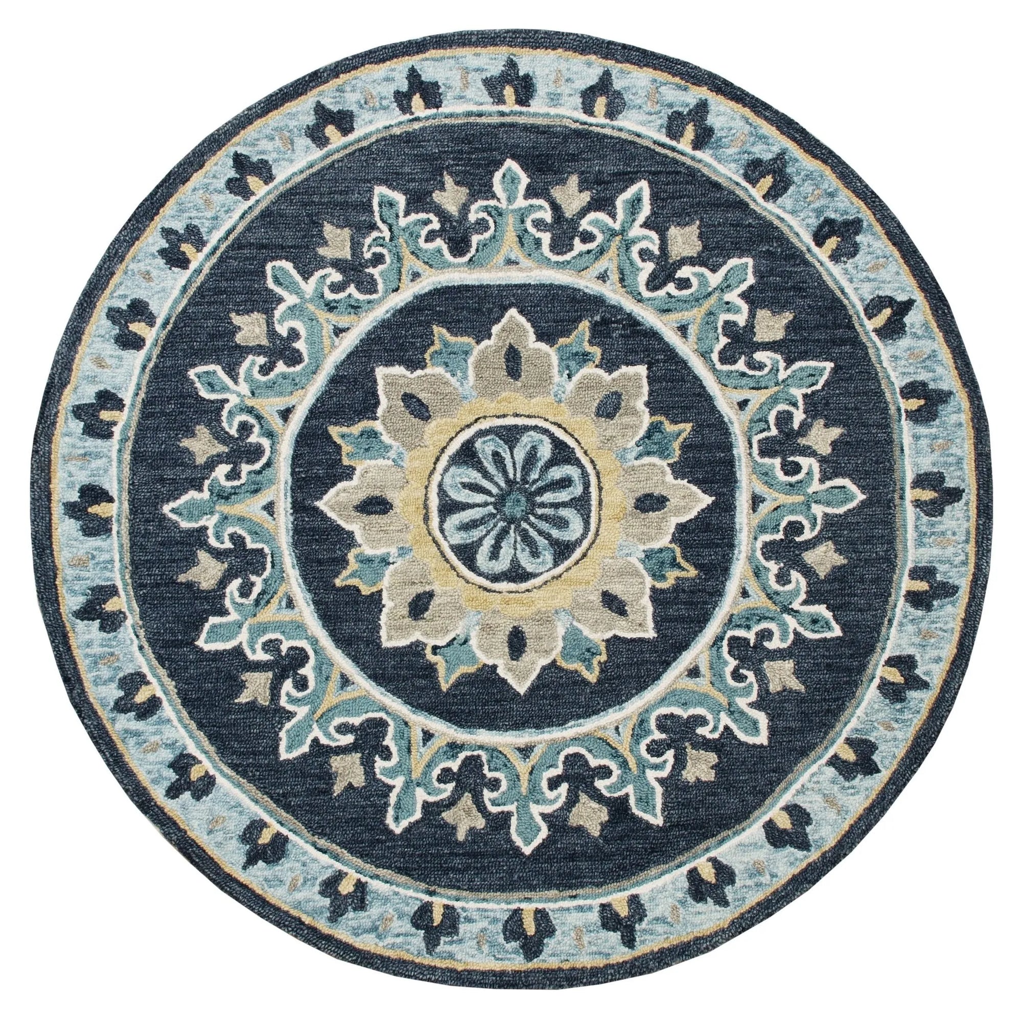 Vibrance Lr03569 Navy/Light Blue/Yellow Rug - Baconco