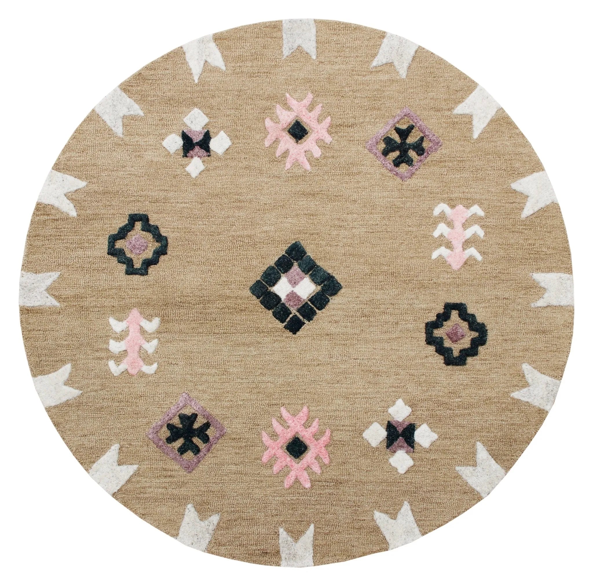 Vibrance Lr03570 Taupe/Black/Pink Rug - Baconco