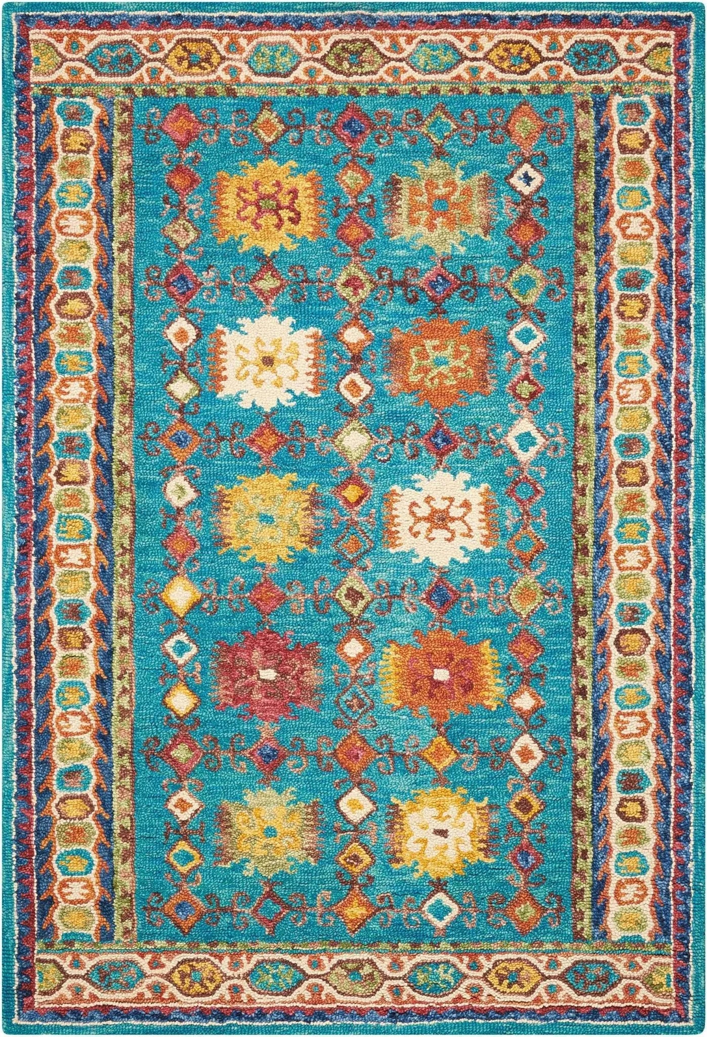 Vibrant VIB09 Teal Rug - Baconco