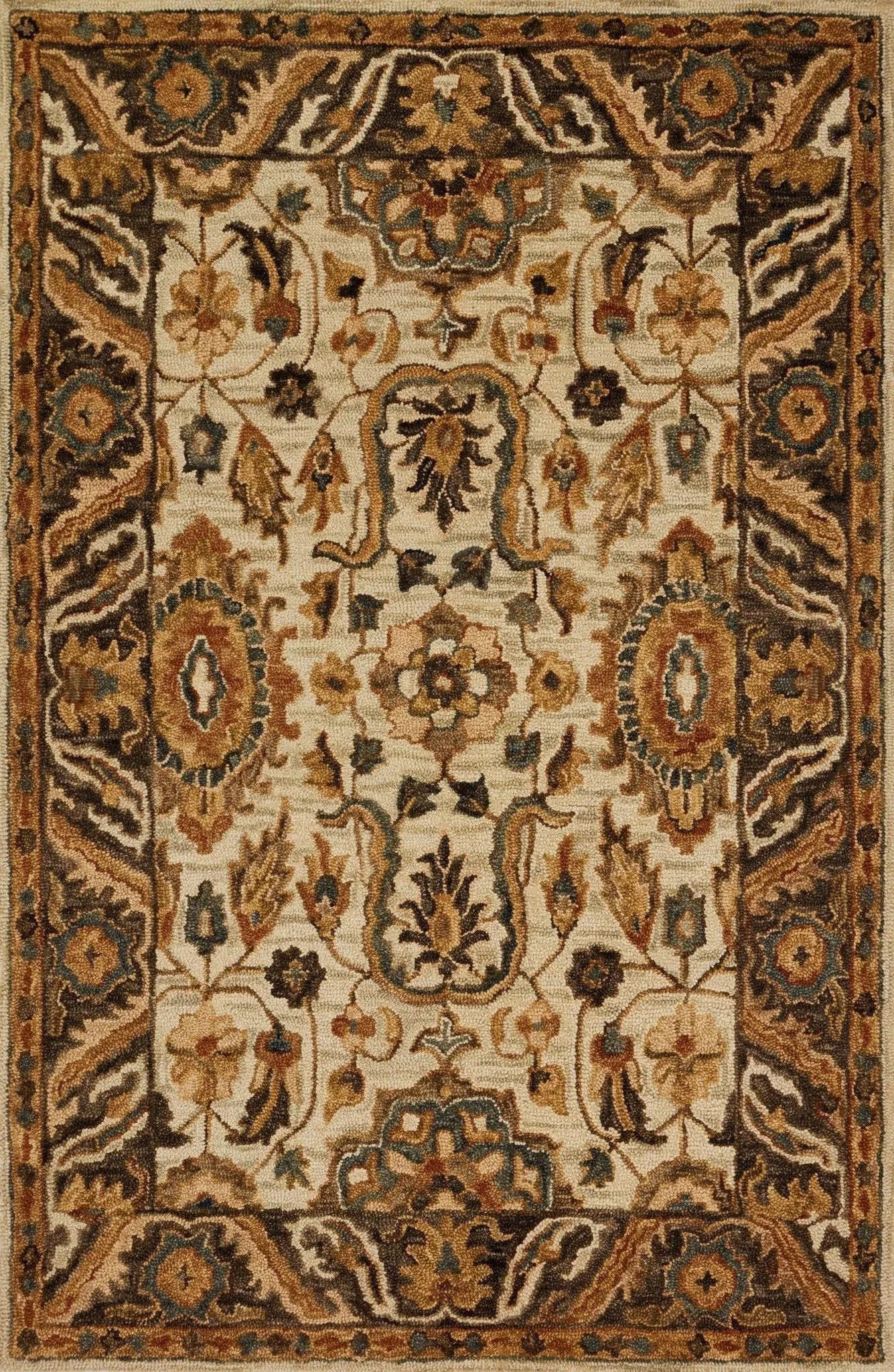 Victoria VK 02 Ivory / Dk Taupe Rug - Baconco