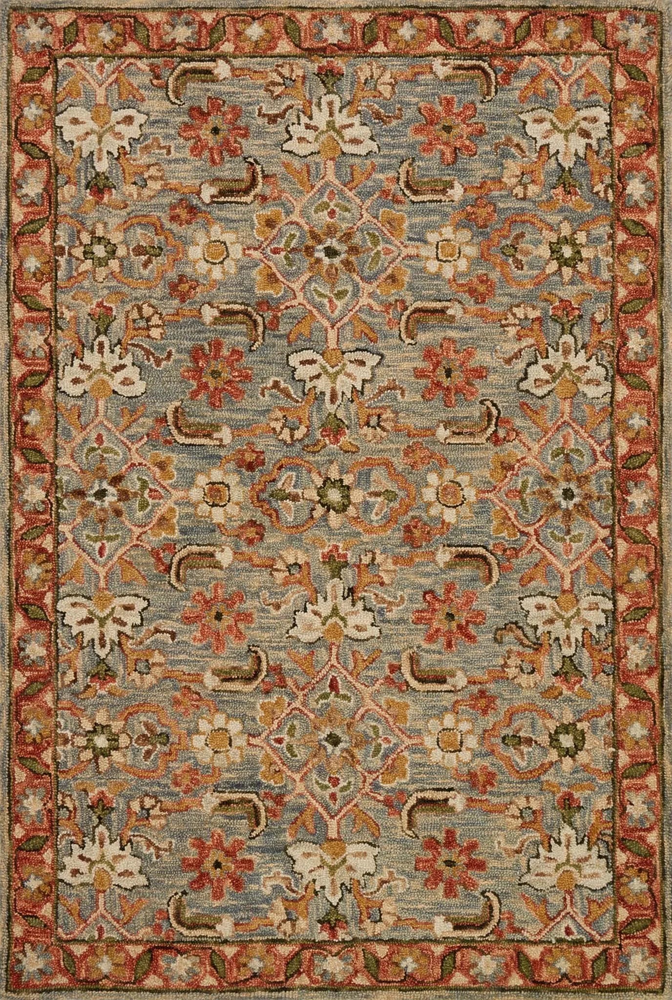 Victoria VK 10 Slate / Terracotta Rug - Baconco