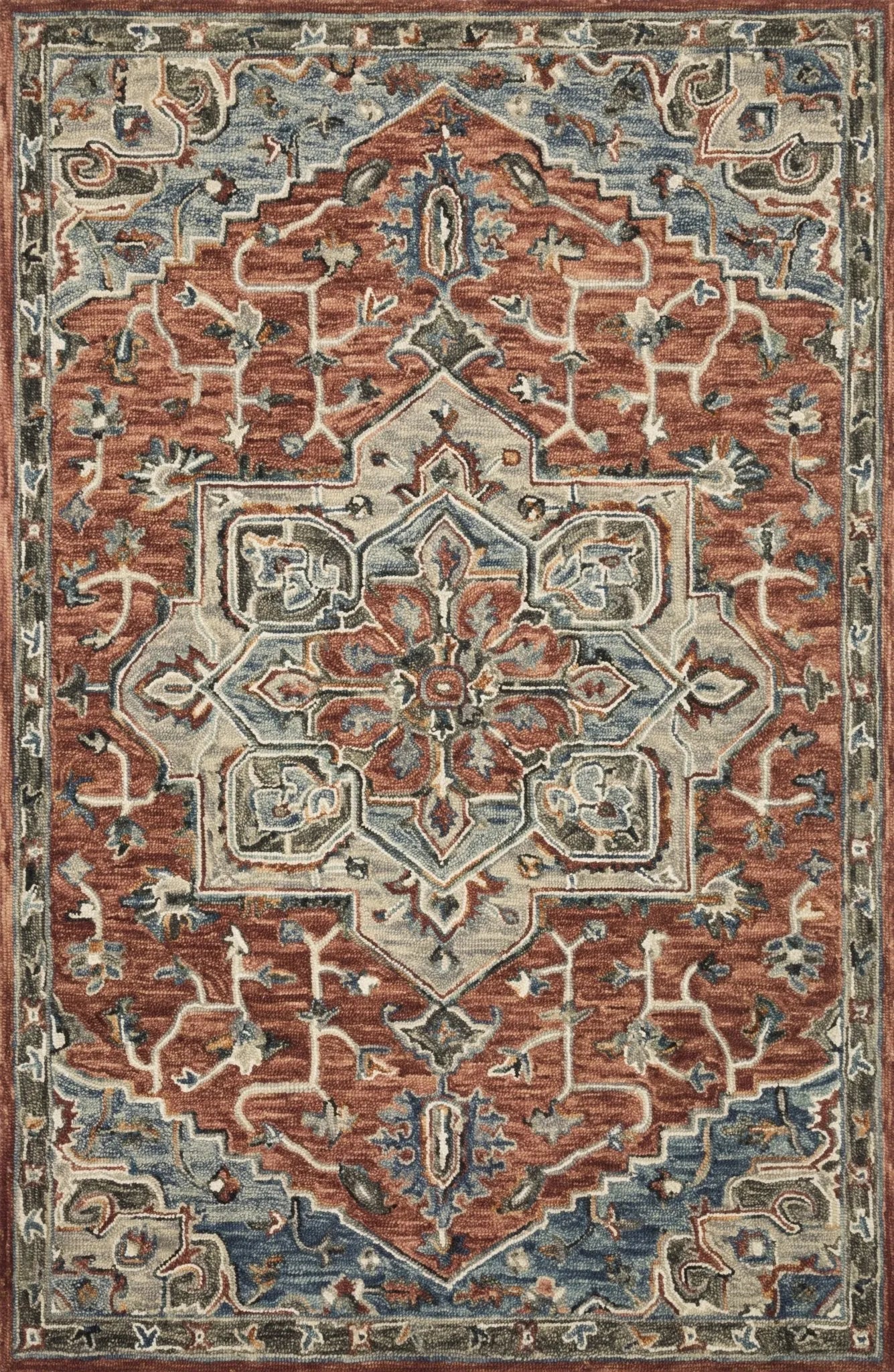 Victoria VK 15 Red Multi Rug - Baconco