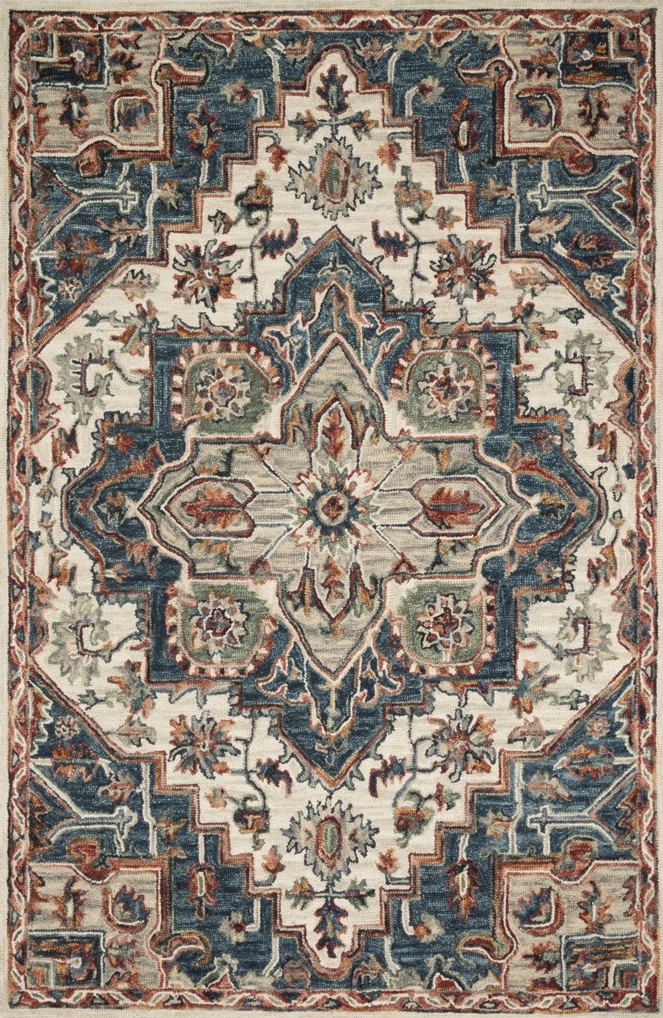 Victoria VK 16 Blue Red Rug - Baconco