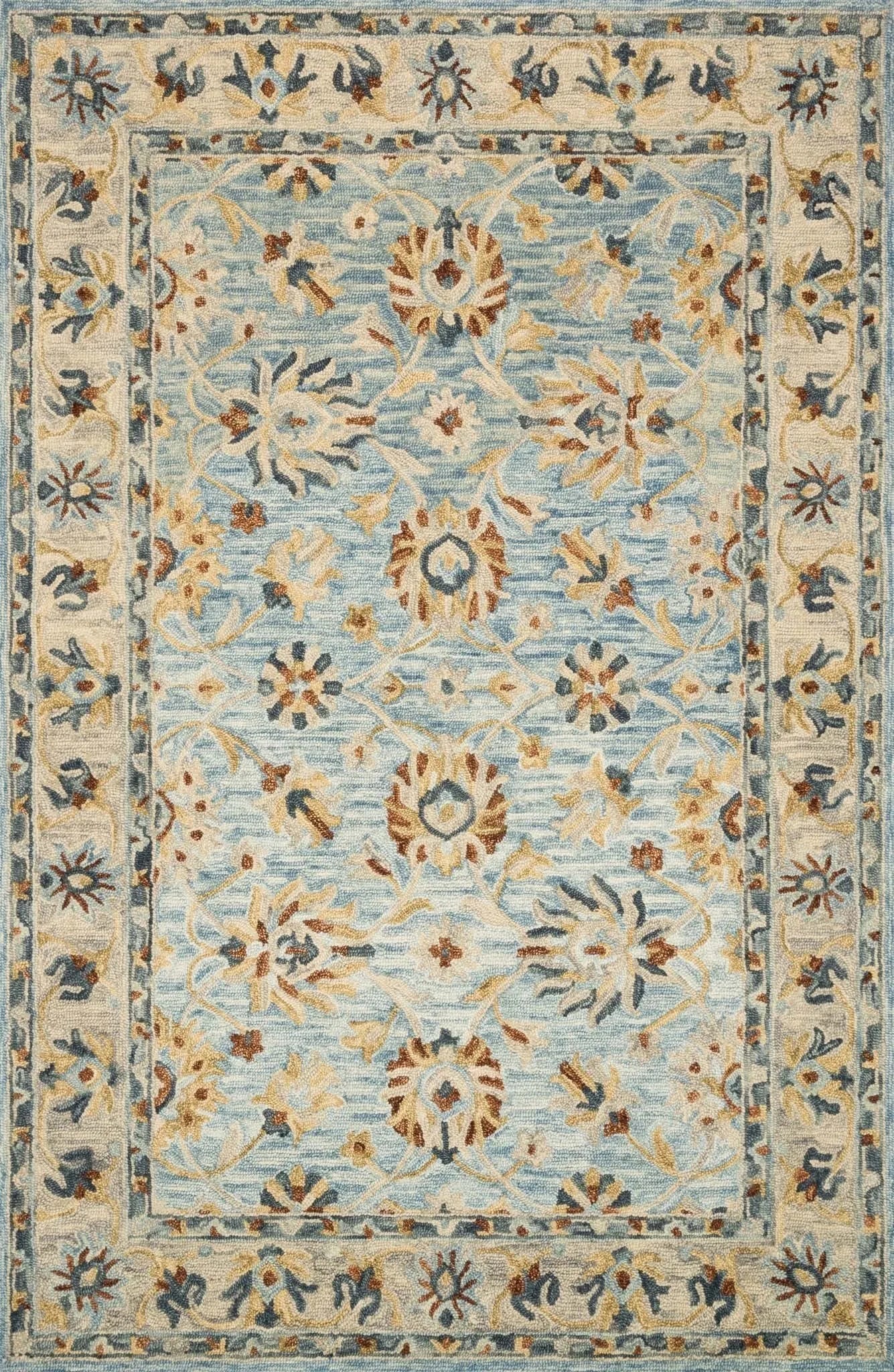 Victoria VK 18 Lt. Blue / Natural Rug - Baconco