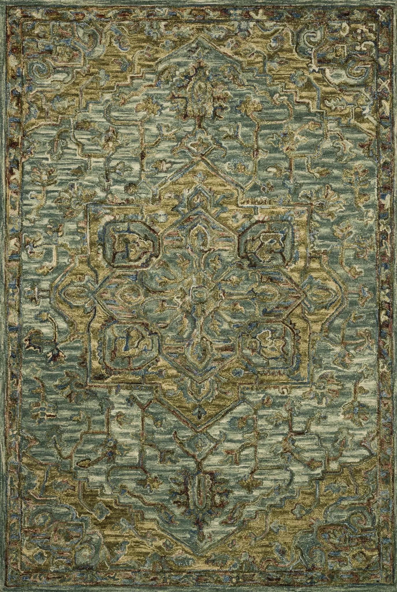 Victoria VK 20 Dark Green / Tobacco Rug - Baconco