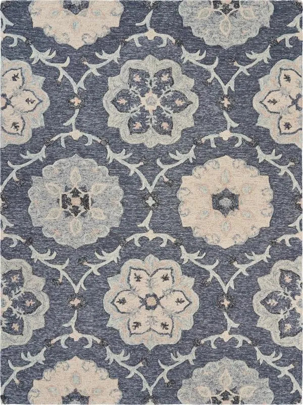 Victorian Lr081582 Dark Gray/Blue Rug - Baconco