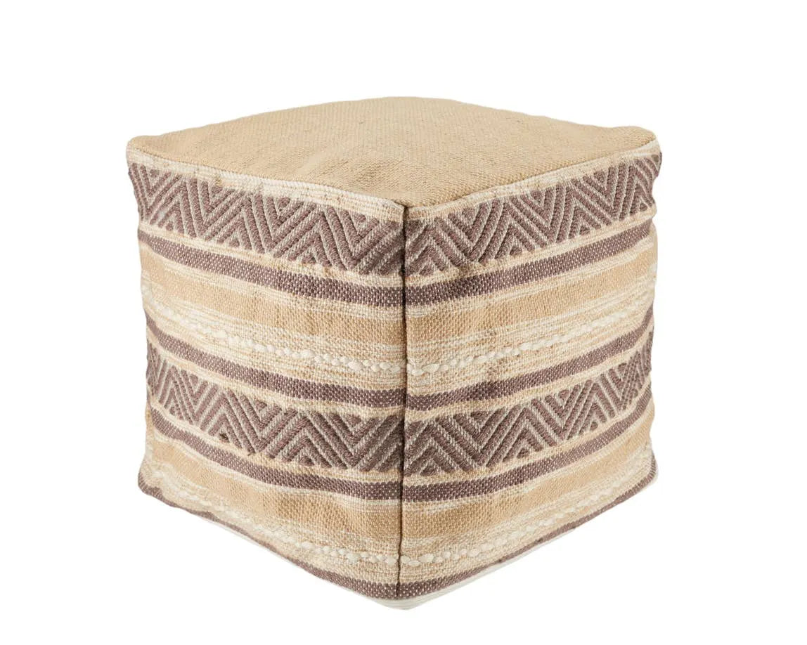 Vilano VLA01 Beige/Grey Pouf - Baconco