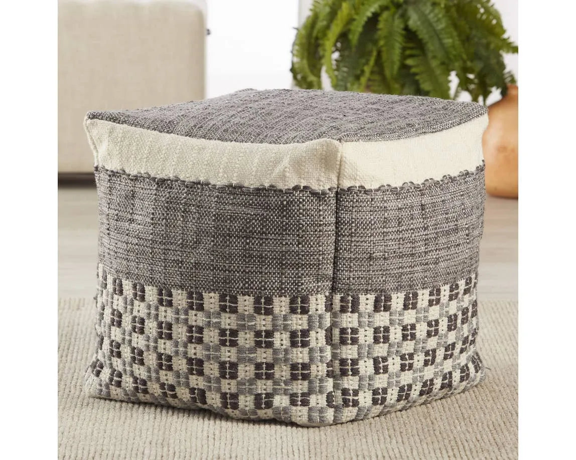 Vilano VLA03 Grey/Cream Pouf - Baconco