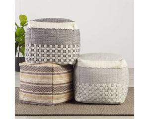 Vilano VLA03 Grey/Cream Pouf - Baconco