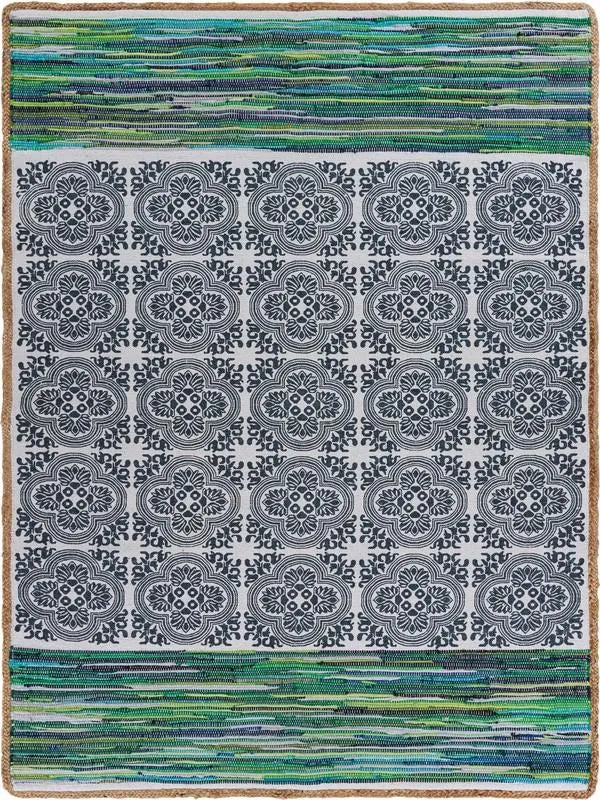 Vogue Lr99971 Navy/Green Rug - Baconco