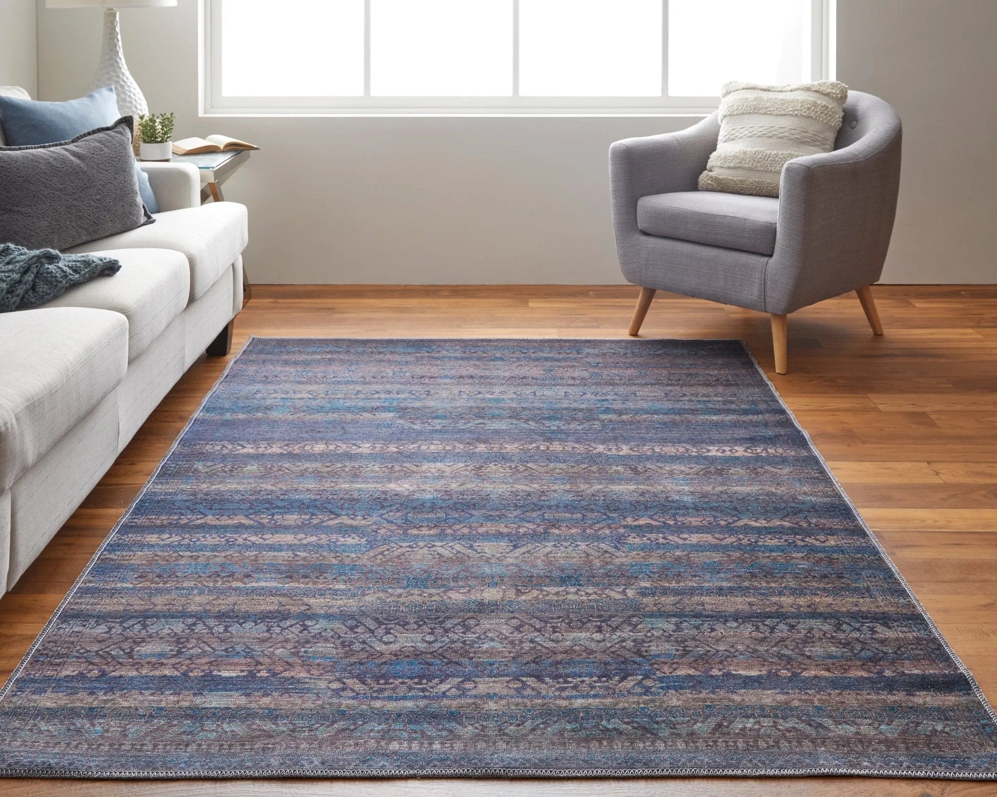 Voss VOS39H3F Blue/Purple Rug - Baconco