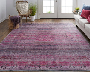 Voss VOS39H5F Pink/Purple Rug - Baconco