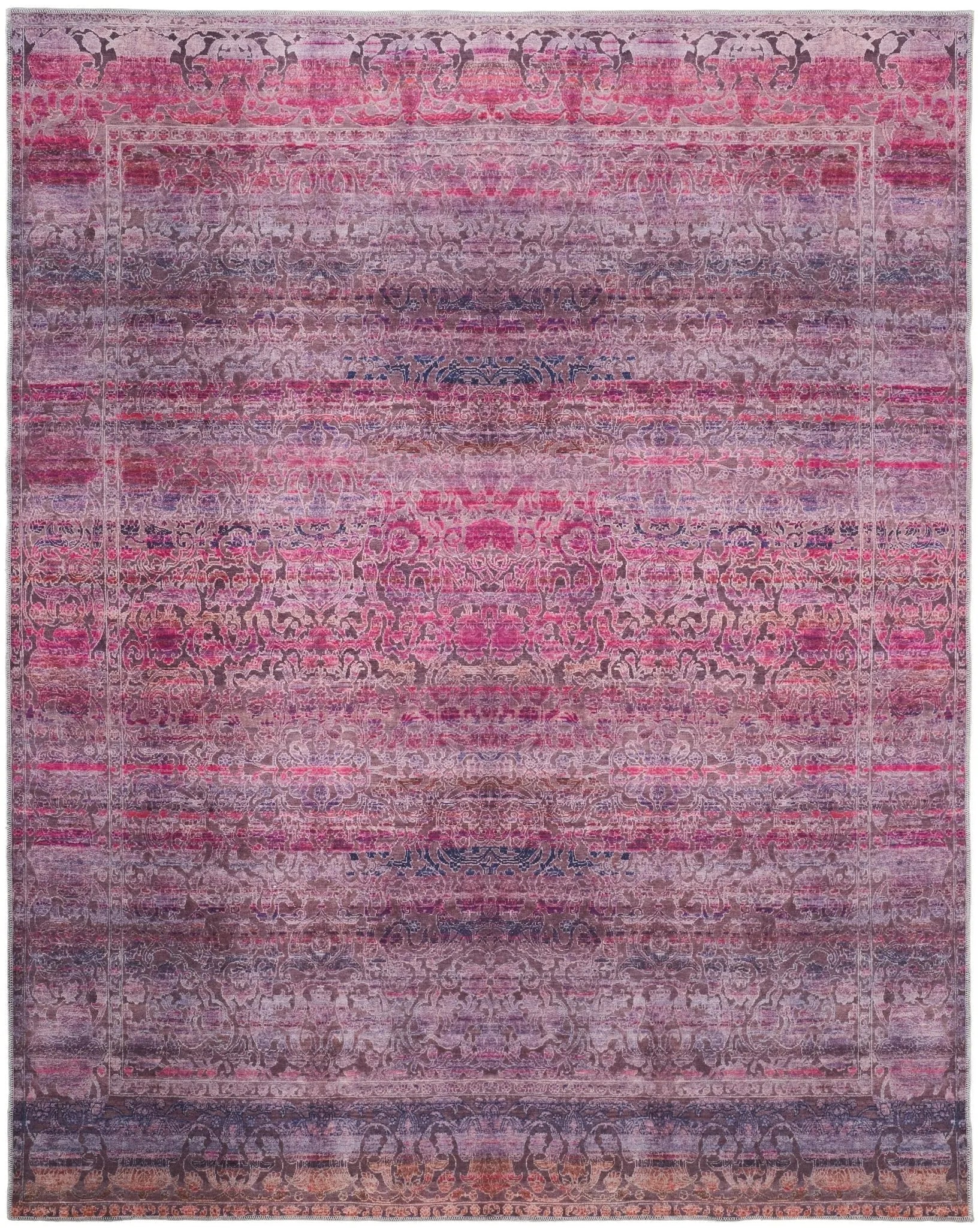 Voss VOS39H5F Pink/Purple Rug - Baconco