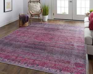 Voss VOS39H5F Pink/Purple Rug - Baconco