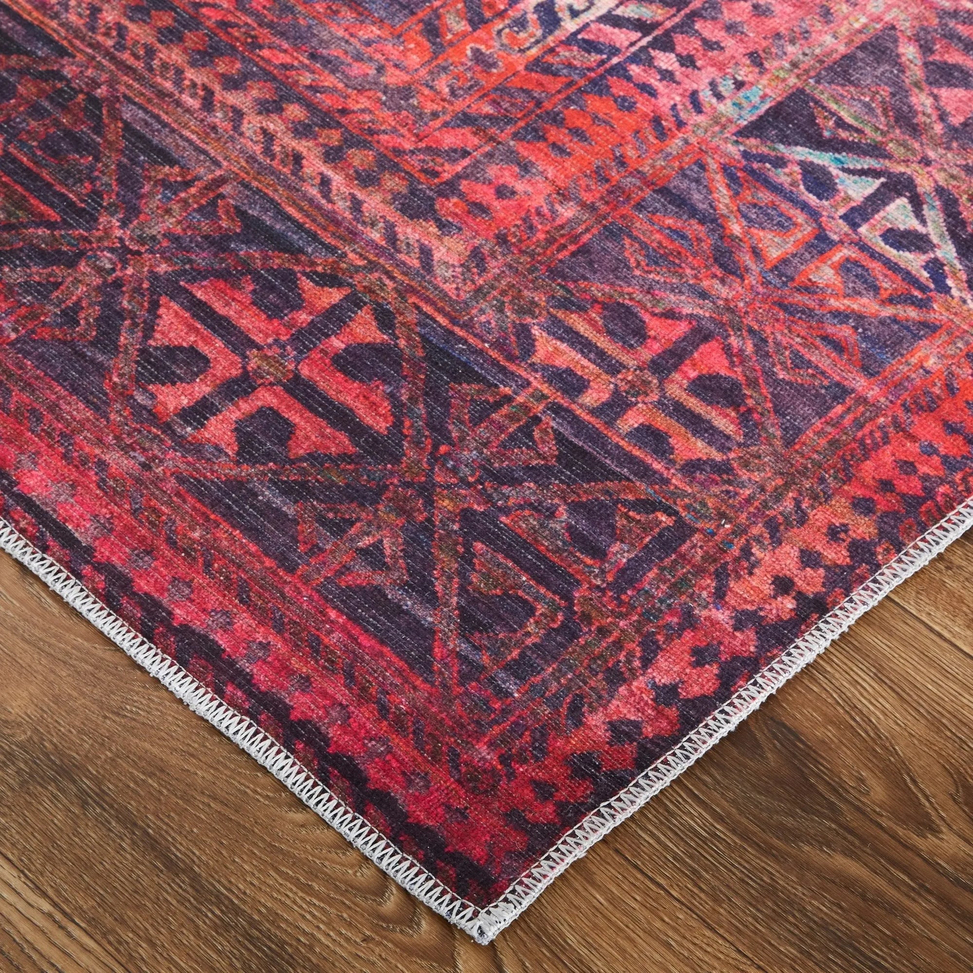 Voss VOS39H9F Red/Grey Rug - Baconco