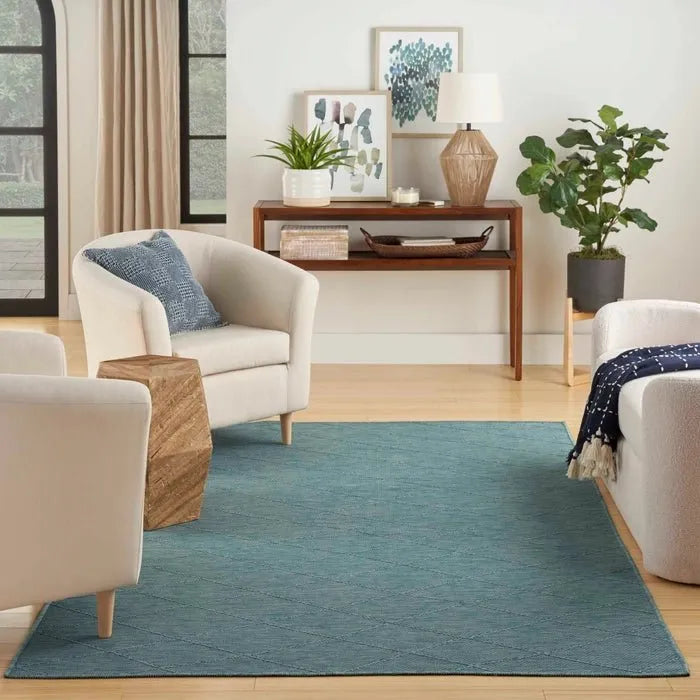 Washable Solution WSL01 Aqua Rug - Baconco