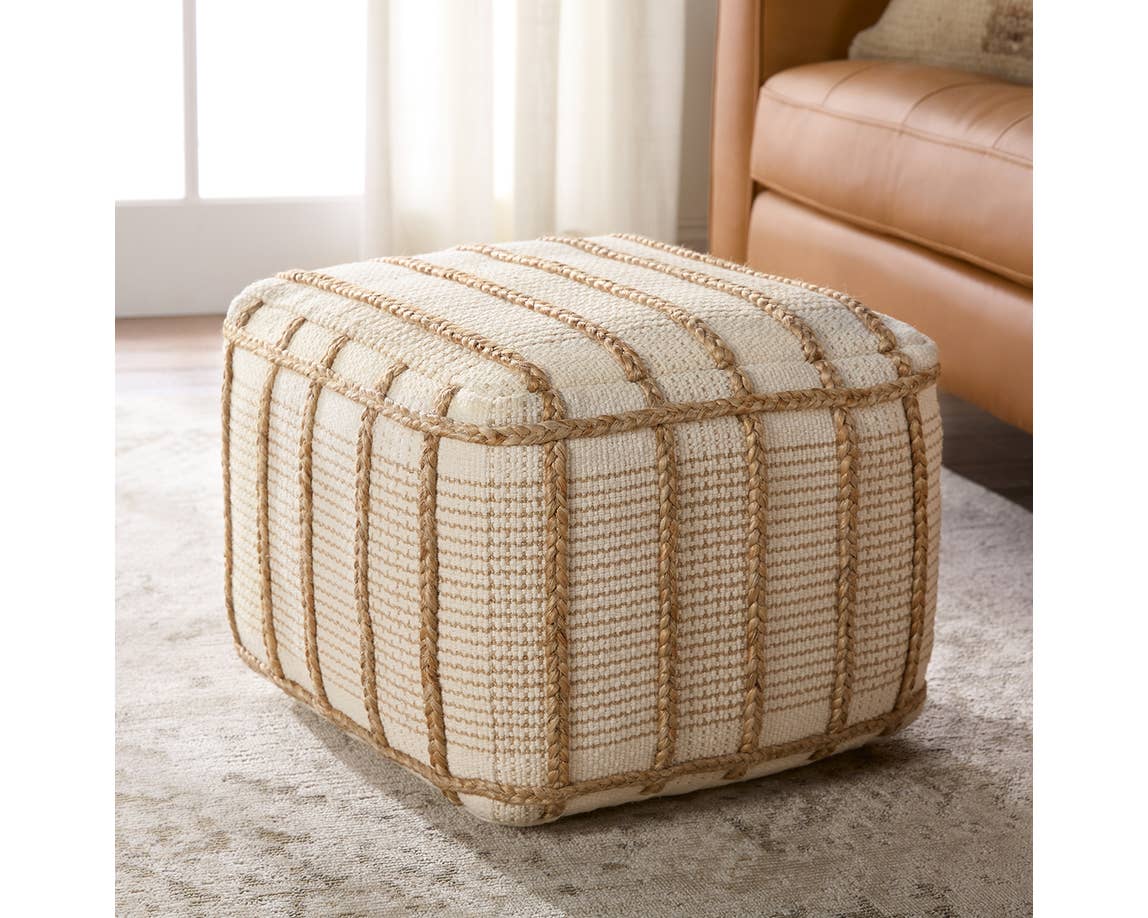 Wayland WYL01 Tan/Cream Pouf - Baconco