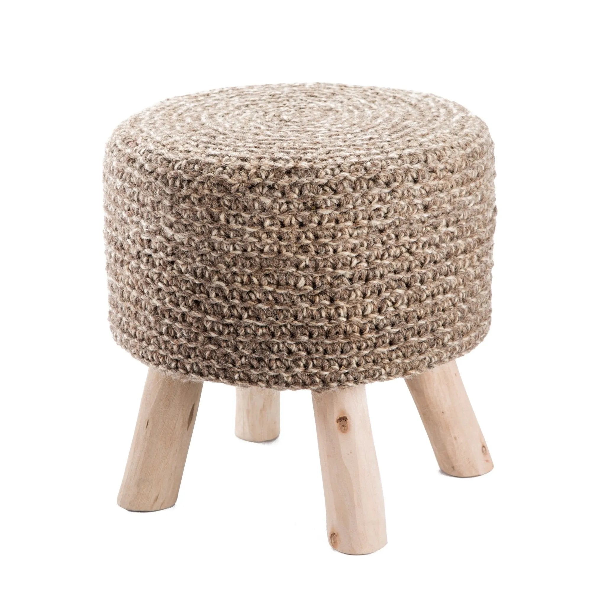 Westport WES02 Montana Stool Taupe Pouf - Baconco