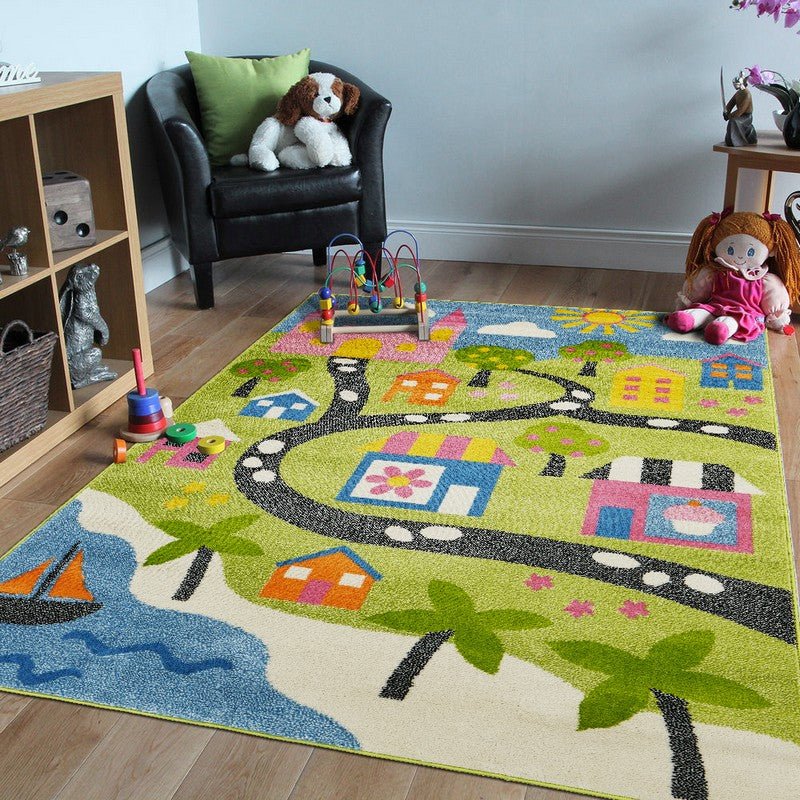 Whimsical LR81281 Green Blue Rug - Baconco