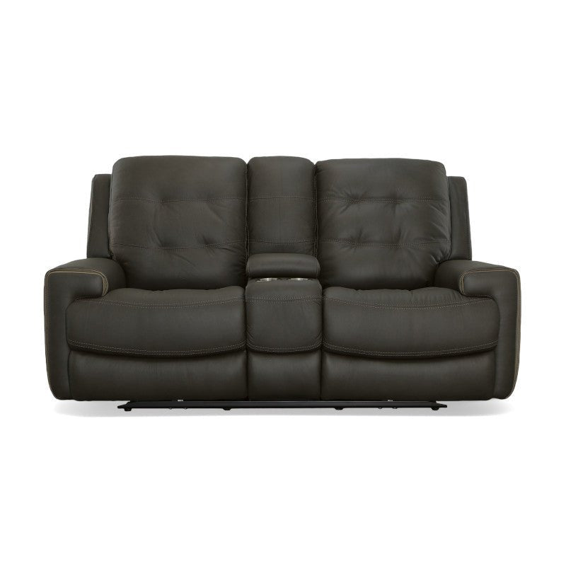 Wicklow Power Reclining Loveseat with Console and Power Headrests - Baconco