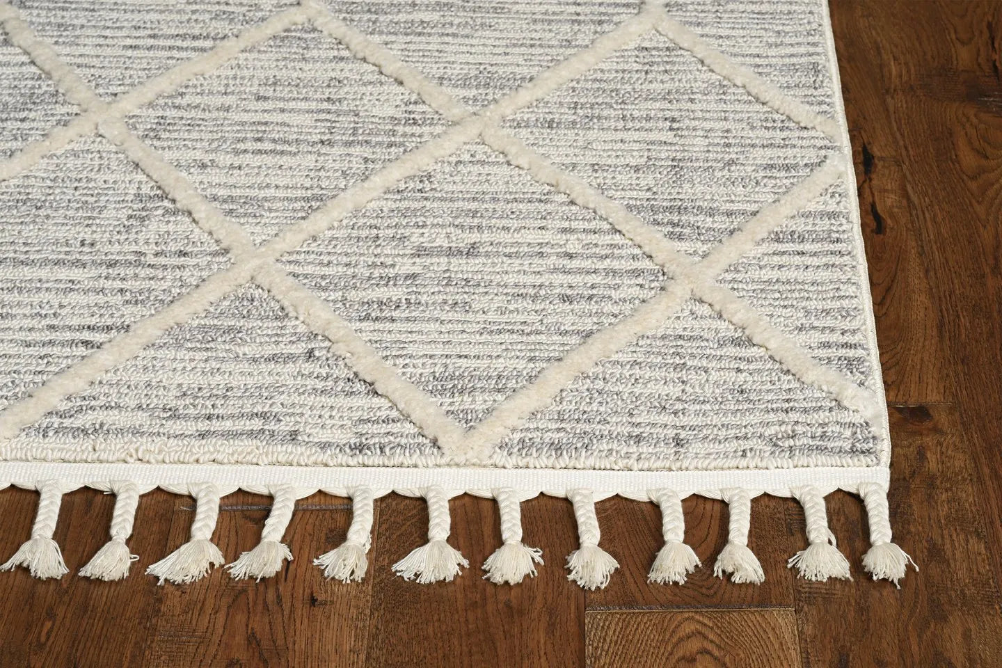 Willow 1102 Honeycomb Ivory Grey Rug - Baconco