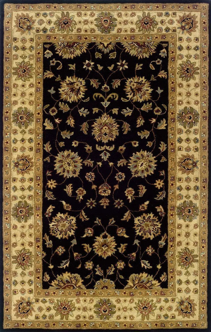 Windsor 23106 Black/ Ivory Rug - Baconco