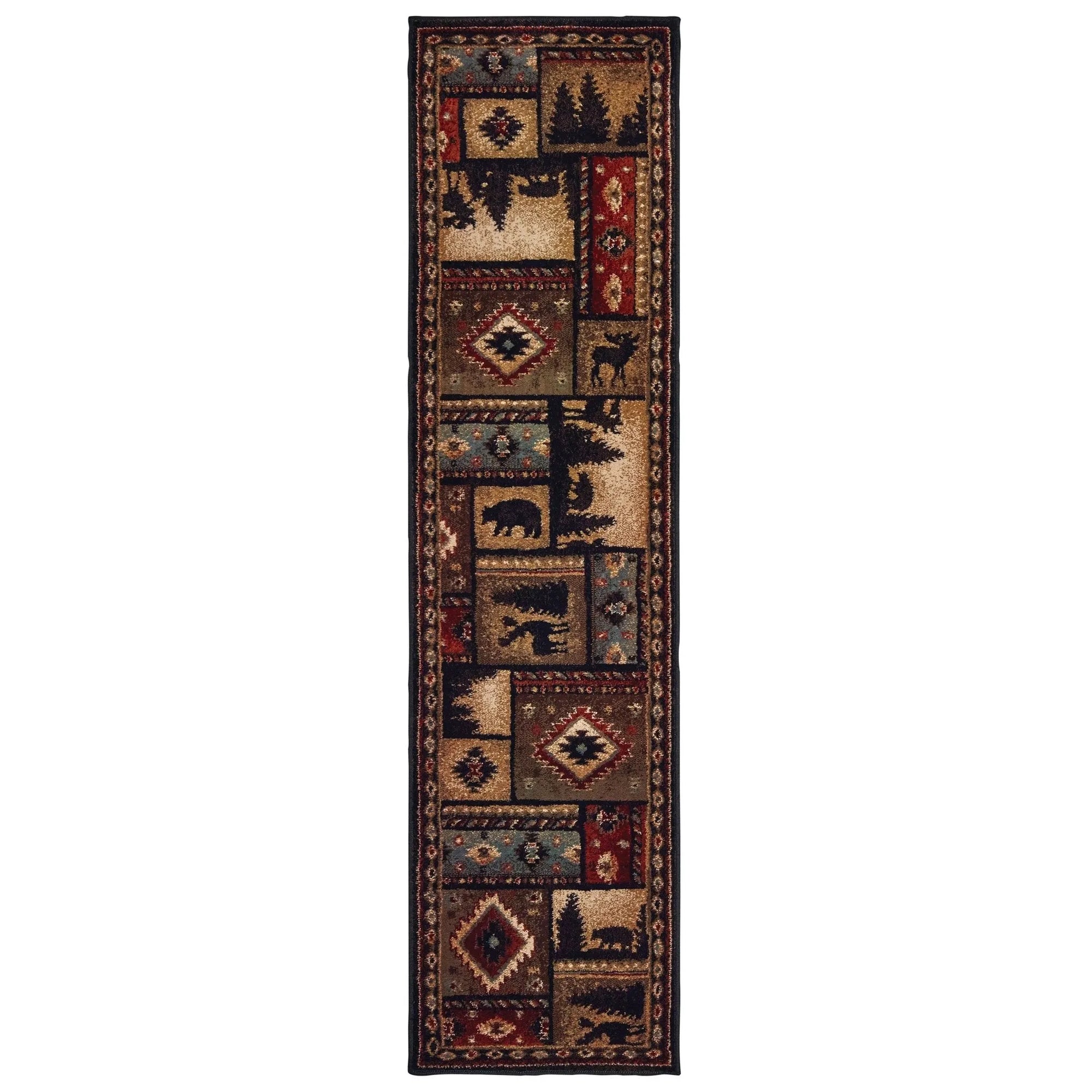 Woodlands 1041C Black Multi Rug - Baconco