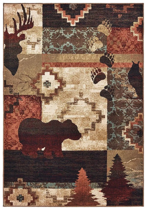 Woodlands 9649A Brown Rust Rug - Baconco