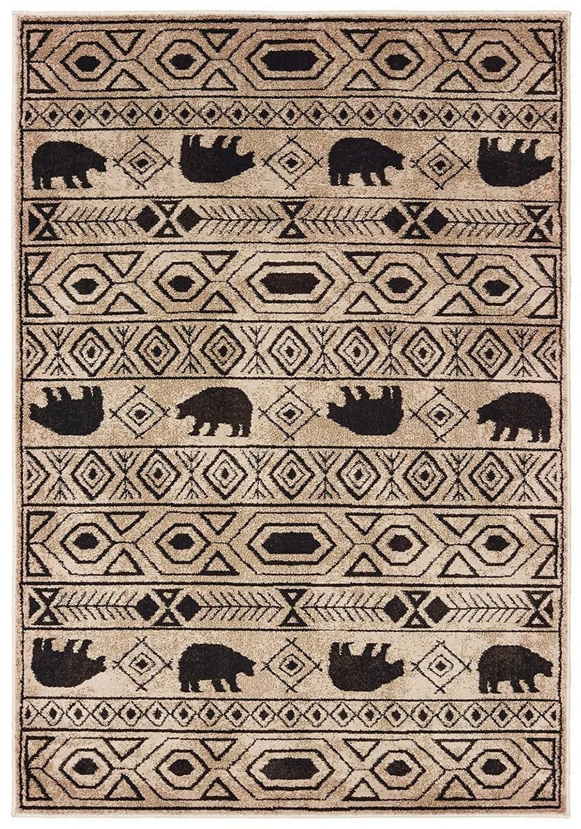 Woodlands 9651A Ivory Black Rug - Baconco