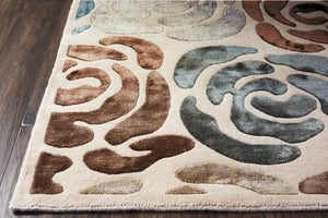 Wool & Silk CGS20 Mediterranean Sand Rug - Baconco