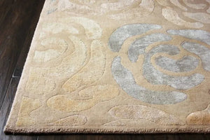 Wool & Silk CGS20 Sand Shell/Light Chic Grey Rug - Baconco