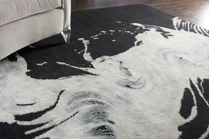 Wool & Silk CGS22 Noir Rug - Baconco