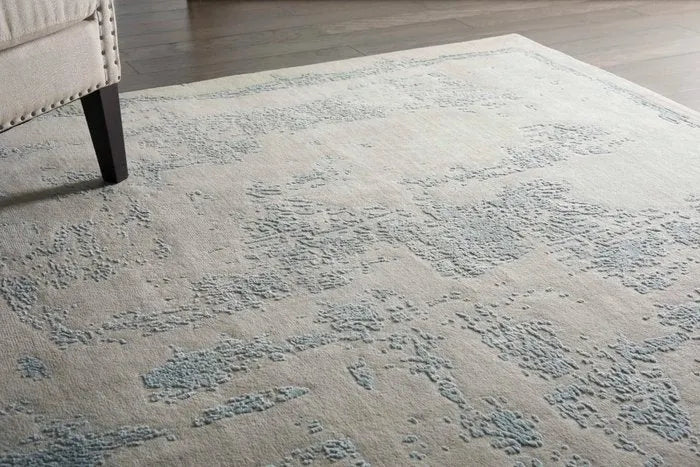 Wool & Silk CGS31 Beige/Seafoam Rug - Baconco