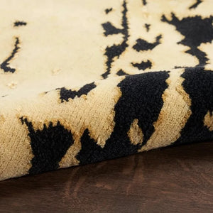 Wool & Silk CGS36 Gold/Black Rug - Baconco