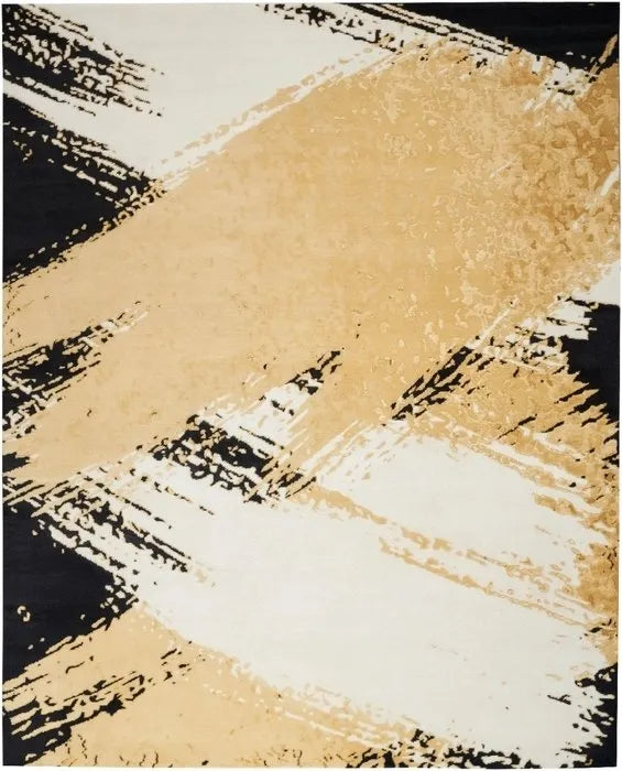 Wool & Silk CGS36 Gold/Black Rug - Baconco