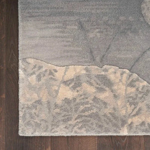 Wool & Silk CGS40 Grey/Beige Rug - Baconco